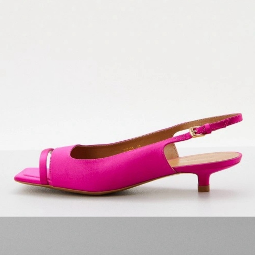 NEW 12 storeez Vibrant Fuchsia Slingback Kitten Heels Size 39